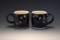 medium mugs with turkey tracks with starry night glaze.