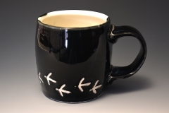 medium mug with turkey tracks.  ink spot black exterior